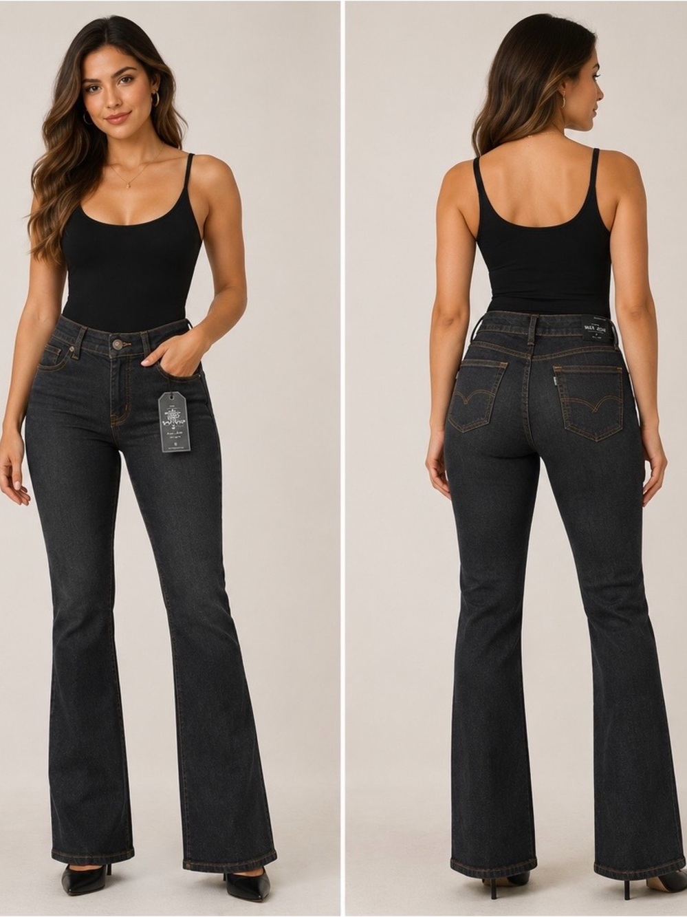 NWT Wax Jean Women's Size 7 Black Bootcut Stretch Jeans Low Rise